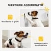 CANCELLINO PER CANI PICCOLI ESTENSIBILE 0-144 X 87,5  CM E RETRATTILE CON BLOCCO AUTOMATICO BIANCO