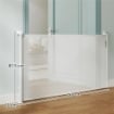 CANCELLINO PER CANI PICCOLI ESTENSIBILE 0-144 X 87,5  CM E RETRATTILE CON BLOCCO AUTOMATICO BIANCO