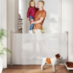 CANCELLINO PER CANI PICCOLI ESTENSIBILE 0-144 X 87,5  CM E RETRATTILE CON BLOCCO AUTOMATICO BIANCO