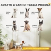 CANCELLINO PER CANI PICCOLI ESTENSIBILE 0-144 X 87,5  CM E RETRATTILE CON BLOCCO AUTOMATICO BIANCO