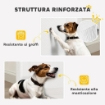 CANCELLINO PER CANI PICCOLI ESTENSIBILE 0-140X86.5 CM E RETRATTILE CON BLOCCO AUTOMATICO BIANCO