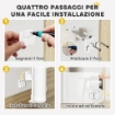 CANCELLINO PER CANI PICCOLI ESTENSIBILE 0-140X86.5 CM E RETRATTILE CON BLOCCO AUTOMATICO BIANCO