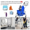 CARRELLO DELLE PULIZIE PROFESSIONALE CON SECCHIO DA 26L PER MOCIO STRIZZATORE E CESTINI A RETE BLU
