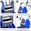 CARRELLO DELLE PULIZIE PROFESSIONALE CON SECCHIO DA 26L PER MOCIO STRIZZATORE E CESTINI A RETE BLU