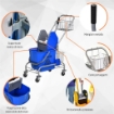 CARRELLO DELLE PULIZIE PROFESSIONALE CON SECCHIO DA 26L PER MOCIO STRIZZATORE E CESTINI A RETE BLU