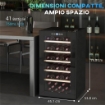 CANTINETTA VINO FRIGO PER 41 BOTTIGLIE CAPACITÀ 91L CONTROLLO TEMPERATURA E RIPIANI IN LEGNO NERO