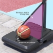 CANESTRO BASKET DA ESTERNO REGOLABILE DA 146-236 CM CON RUOTE E BASE RIEMPIBILE NERO