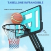 CANESTRO BASKET DA ESTERNO REGOLABILE DA 146-236 CM CON RUOTE E BASE RIEMPIBILE NERO