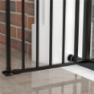 CANCELLINO PER CANI REGOLABILE CON CHIUSURA AUTOMATICA IN ACCIAIO E PLASTICA 74-100X77 CM NERO