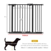 CANCELLINO PER CANI REGOLABILE CON CHIUSURA AUTOMATICA IN ACCIAIO E PLASTICA 74-100X77 CM NERO
