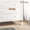 CASSETTIERA 5 CASSETTI PER CAMERA E SOGGIORNO IN LEGNO BIANCO 79X39.5X80.5 CM