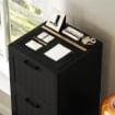 CASSETTIERA PORTADOCUMENTI A 4 CASSETTI CON BINARIO REGOLABILE E 2 SERRATURE IN LEGNO 40X40X131 CM NERO
