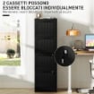 CASSETTIERA PORTADOCUMENTI A 4 CASSETTI CON BINARIO REGOLABILE E 2 SERRATURE IN LEGNO 40X40X131 CM NERO