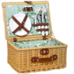 CESTINO DA PICNIC IN VIMINI PER 2 PERSONE CON PIATTI CALICI CAVATAPPI E POSATE 40X30X20 CM MARRONE