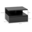 COMODINO SOSPESO PER CAMERA DA LETTO CON CASSETTO E MENSOLA IN LEGNO 35X32X22.5 CM NERO