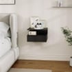COMODINO SOSPESO PER CAMERA DA LETTO CON CASSETTO E MENSOLA IN LEGNO 35X32X22.5 CM NERO
