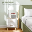 COMODINO CON 2 CASSETTI IN LEGNO IN STILE SCANDINAVO 40X40X50 CM ROVERE