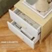 COMODINO CON 2 CASSETTI IN LEGNO IN STILE SCANDINAVO 40X40X50 CM ROVERE