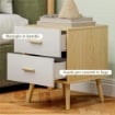 COMODINO CON 2 CASSETTI IN LEGNO IN STILE SCANDINAVO 40X40X50 CM ROVERE