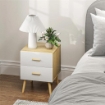 COMODINO CON 2 CASSETTI IN LEGNO IN STILE SCANDINAVO 40X40X50 CM ROVERE