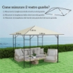 COPERTURA PER GAZEBO 3X3 M DA GIARDINO CON 8 FORI DI DRENAGGIO, IN TESSUTO OXFORD 600D, BIANCO CREMA