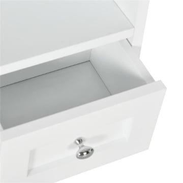 ARMADIETTO PENSILE BAGNO A 2 ANTE CON RIPIANO APERTO E 2 CASSETTI IN LEGNO BIANCO