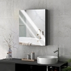 ARMADIETTO PENSILE BAGNO 2 ANTE CON SPECCHIERA E 2 RIPIANI INTERNI IN MDF, 60X15X75 CM, NERO