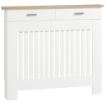 COPRITERMOSIFONE A DOGHE ANTIRIBALTAMENTO CON CASSETTO PORTAOGGETTI IN LEGNO 112X19X97 CM BIANCO