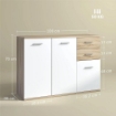 CREDENZA MODERNA CON 3 ARMADIETTI E 2 CASSETTI IN LEGNO 106X35X76 CM COLOR LEGNO