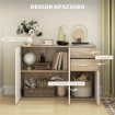 CREDENZA MODERNA CON 3 ARMADIETTI E 2 CASSETTI IN LEGNO 106X35X76 CM COLOR LEGNO
