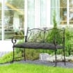 CUSCINO PER PANCHINA DA GIARDINO CON LACCETTI E IMBOTTITURA SPESSA, 100X40CM, GRIGIO SCURO