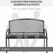 CUSCINO PER PANCHINA DA GIARDINO CON LACCETTI E IMBOTTITURA SPESSA, 100X40CM, GRIGIO SCURO