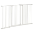CANCELLINO PER CANI A 3 ESTENSIONI CON LARGHEZZA REGOLABILE 74-148 X 76,2 CM E CHIUSURA AUTOMATICA, BIANCO