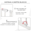 CANCELLINO PER CANI A 3 ESTENSIONI CON LARGHEZZA REGOLABILE 74-148 X 76,2 CM E CHIUSURA AUTOMATICA, BIANCO