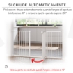 CANCELLINO PER CANI A 3 ESTENSIONI CON LARGHEZZA REGOLABILE 74-148 X 76,2 CM E CHIUSURA AUTOMATICA, BIANCO