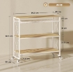 CARRELLO PORTAVIVANDE A 4 LIVELLI CON PORTABOTTIGLIE E 5 GANCI RIMOVIBILI, IN LEGNO E METALLO, 96.5X38X96.7 CM