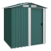 CASETTA DA GIARDINO PORTA ATTREZZI IN ACCIAIO CON TETTO INCLINATO E 4 PRESE D'ARIA, 152X132X188 CM, VERDE
