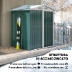 CASETTA DA GIARDINO PORTA ATTREZZI IN ACCIAIO CON TETTO INCLINATO E 4 PRESE D'ARIA, 152X132X188 CM, VERDE