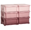 CASSETTIERA 6 CASSETTI PER BAMBINI 3-6 ANNI CON BORDI ARROTONDATI, IN PP ROSA, 75X37X56.5 CM
