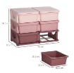 CASSETTIERA 6 CASSETTI PER BAMBINI 3-6 ANNI CON BORDI ARROTONDATI, IN PP ROSA, 75X37X56.5 CM
