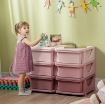CASSETTIERA 6 CASSETTI PER BAMBINI 3-6 ANNI CON BORDI ARROTONDATI, IN PP ROSA, 75X37X56.5 CM