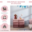 CASSETTIERA 6 CASSETTI PER BAMBINI 3-6 ANNI CON BORDI ARROTONDATI, IN PP ROSA, 75X37X56.5 CM
