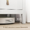 CASSETTIERA PER CAMERA DA LETTO A 6 CASSETTI CON MANIGLIE IN FINTA PELLE, 120X40X78 CM, BIANCO