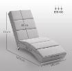 CHAISE LONGUE RECLINABILE CON SCHIENALE ALTO, IMBOTTITURA SPESSA E GAMBE IN METALLO, GRIGIO CHIARO