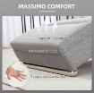 CHAISE LONGUE RECLINABILE CON SCHIENALE ALTO, IMBOTTITURA SPESSA E GAMBE IN METALLO, GRIGIO CHIARO