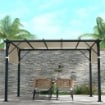 COPERTURA PER GAZEBO PERGOLA 3X3 M IN POLIESTERE CON TASCHE E CINGHIE, 488X122 CM, BIANCO CREMA