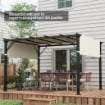 COPERTURA PER GAZEBO PERGOLA 3X3 M IN POLIESTERE CON TASCHE E CINGHIE, 488X122 CM, BIANCO CREMA