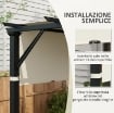 COPERTURA PER GAZEBO PERGOLA 3X3 M IN POLIESTERE CON TASCHE E CINGHIE, 488X122 CM, BIANCO CREMA