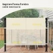 COPERTURA PER GAZEBO PERGOLA 3X3 M IN POLIESTERE CON TASCHE E CINGHIE, 488X122 CM, BIANCO CREMA