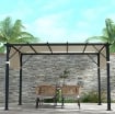 COPERTURA PER GAZEBO PERGOLA 3X3 M IN POLIESTERE CON TASCHE E CINGHIE, 488X122 CM, BIANCO CREMA